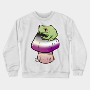 Asexual Pride Mushroom Frog Crewneck Sweatshirt